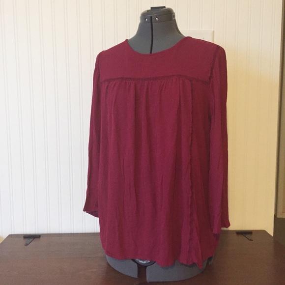 Old Navy Tops - Old Navy long sleeve maroon blouse, L